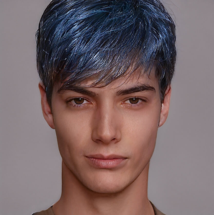 AI Hairstyle For Blue Color